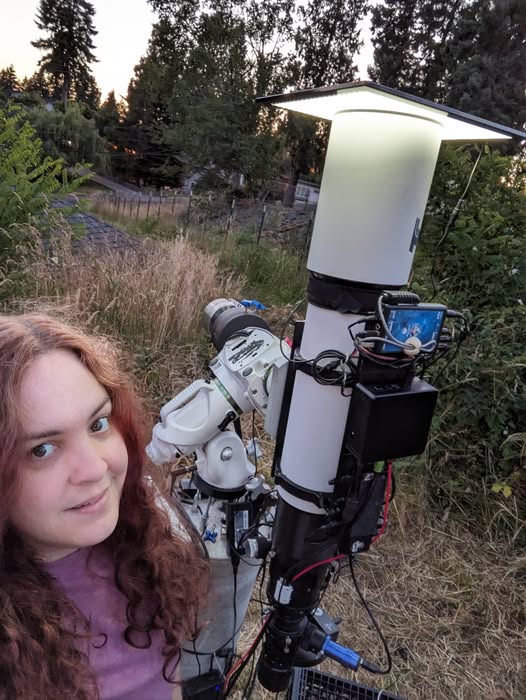 Kelsi at telescope